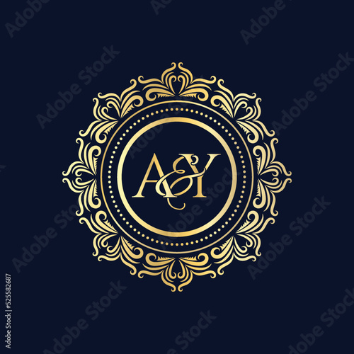 A and Y, AY logo initial vector mark, AY luxury ornament monogram logo