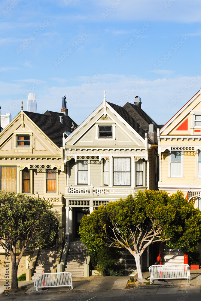 The Painted Ladies Victorian Houses in San Francisco, California
