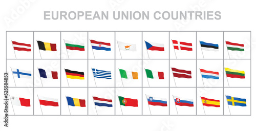 European union countries flags. vector