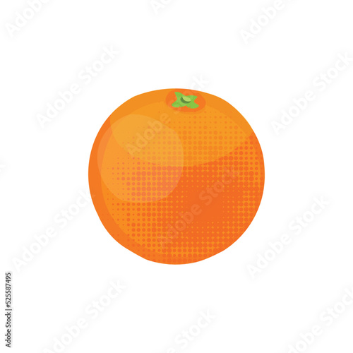 Orange fruit isolated on white background. Flat design vector illustration.