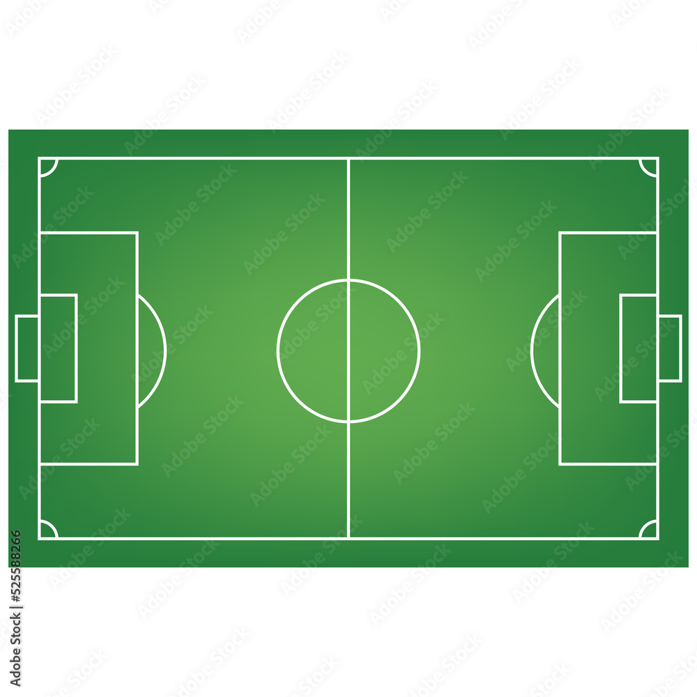 Fototapeta premium Soccer football field and ball. Grass field for soccer sport.
