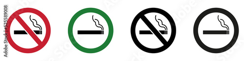 Stop, no smoking sign. Non-smoking area.  Vector icons. eps10