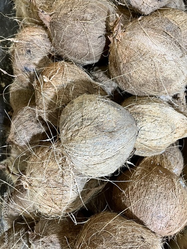 Coconuts on a Market in Jakarta, Indonesia
