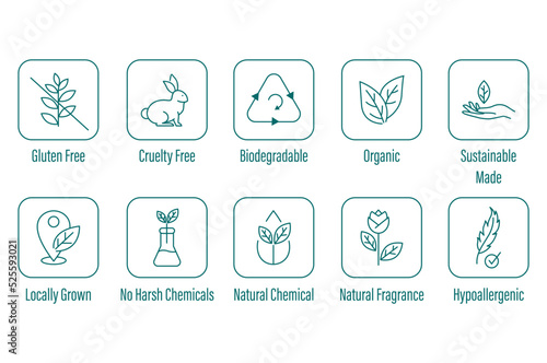 natural, vegan, gluten free, cruelty free, biodegradable, organic, natural fragrance, silicon , nitrate, toxic, palm oil free, local grown, no harsh chemicals