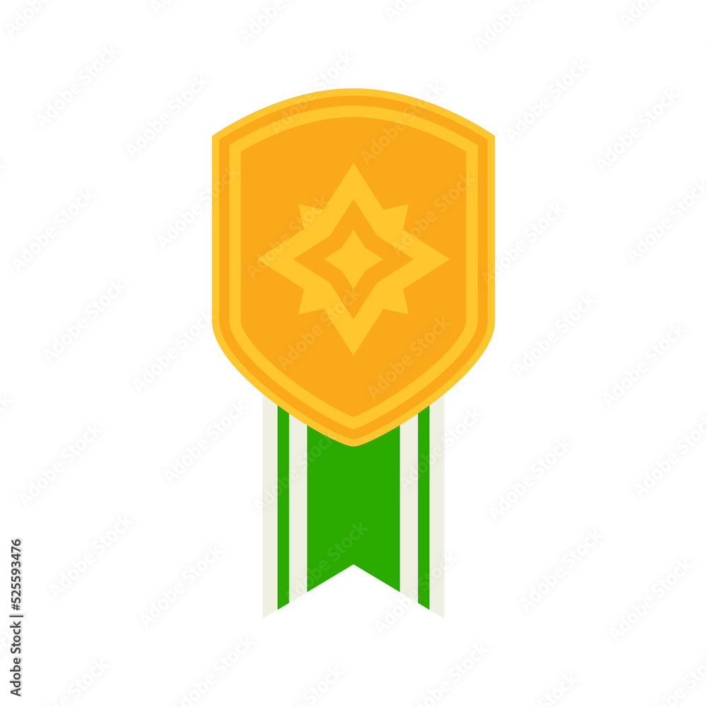 Gold medal with ribbon. Vector illustration Gold medal with ribbon. Vector illustration