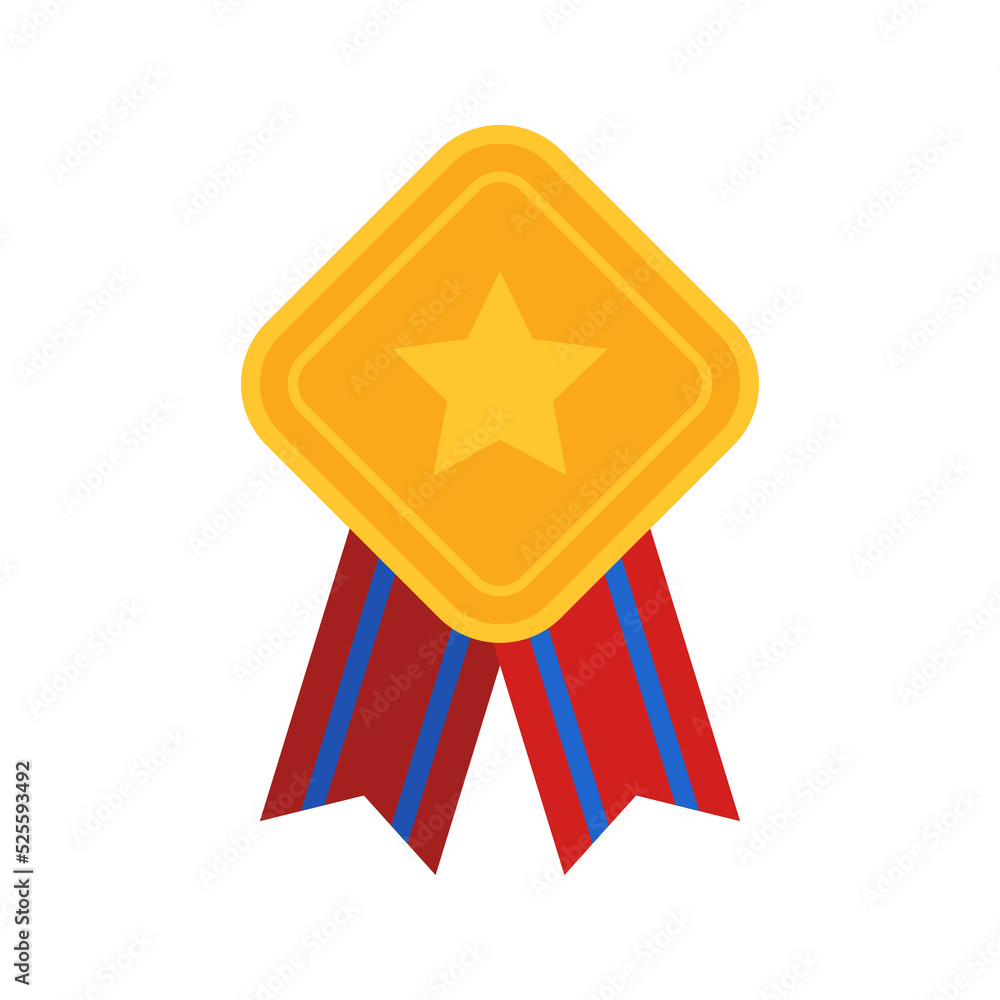 Gold medal with ribbon. Vector illustration Gold medal with ribbon. Vector illustration
