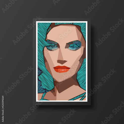 Abstract beautiful women portrait. Woman beauty fashion concept, minimalistic style. Trendy modern illustration for poster, banner, cover.
