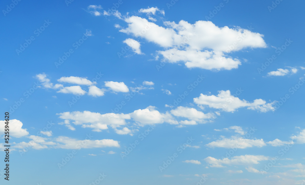 beautiful blue sky with clouds on bright sunny day for abstract background