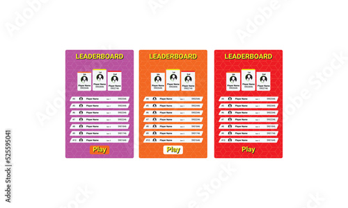 Game leaderboard with abstract background