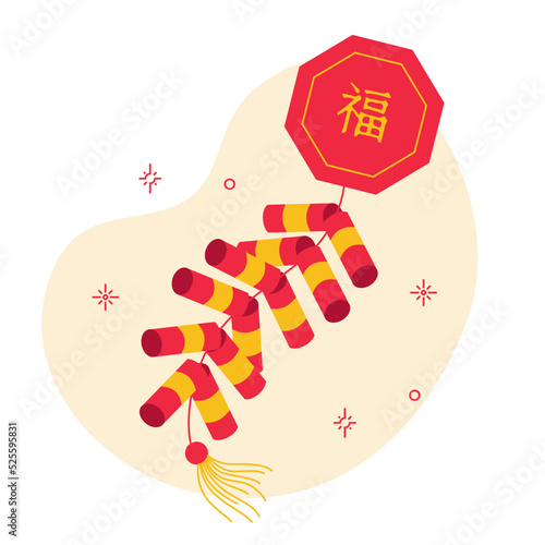 Firework firecracker decoration for chinese new year festival tradition
