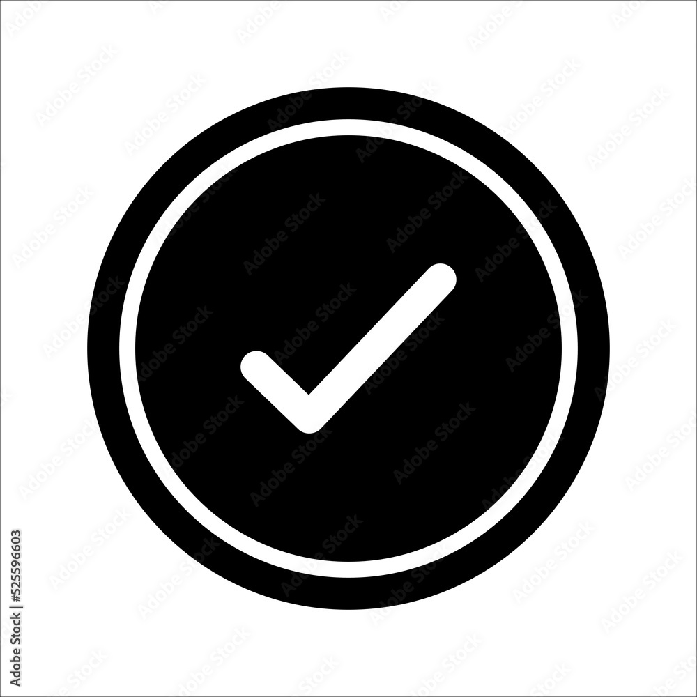 Chek, ok, yes icon approved vector illustration. Check mark icon on white background. Vector illustration Chek, ok, yes icon approved vector illustration. Check mark icon on white background. Vector illustration
