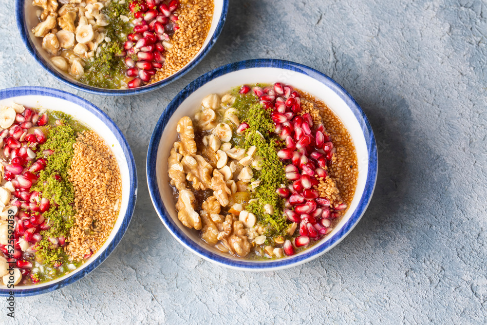 Traditional delicious Turkish dessert; Ashura (Asure) Traditional delicious Turkish dessert; Ashura (Asure)