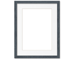 Empty frame. Blank grey mounted small portrait frame transparent