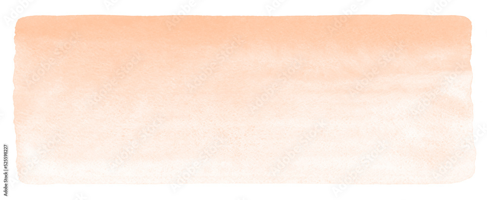 Natural, rose beige elongated watercolor background with horizontal stains. Human skin, foundation color painted watercolour texture. Long banner shape, text frame. Pastel soft brown template.