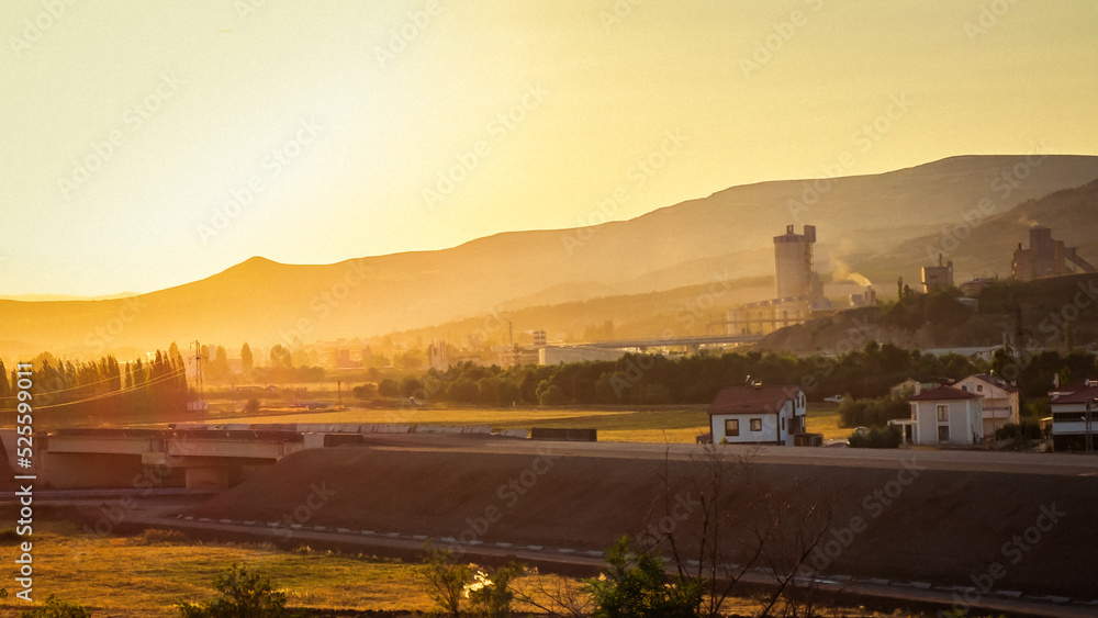 sunset in the mountains, sivas, turkey