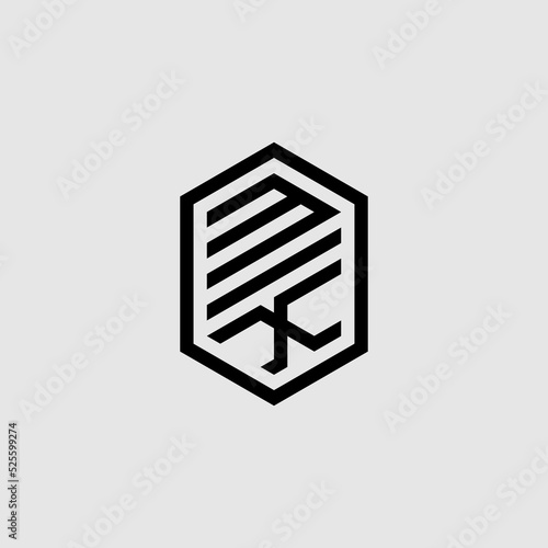 MX bold line geometric initial logo design which is good for branding photo