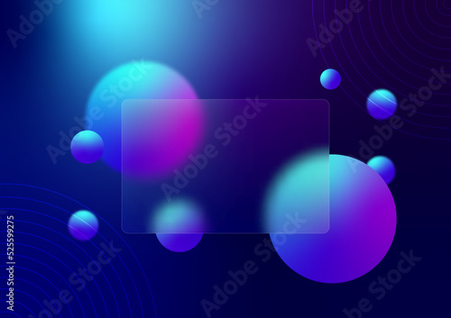 Glassmorphism Blurry Glass, Circle, Blue Purple Sphere Geometric Shape Multicolor Futuristic Abstract Background