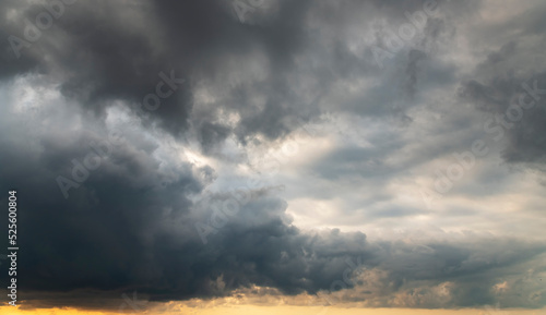 Dramatic sky clouds after storm. Sky background