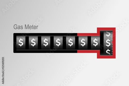 Gas Meter showing high energy costs concept