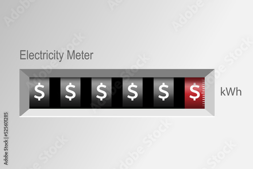 Electricity Meter showing high energy costs concept