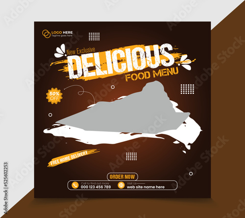 Special Square food menu social media post banner template