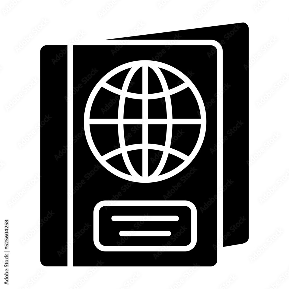 Passport Glyph Icon Passport Glyph Icon