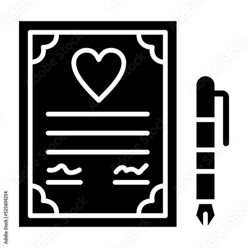 Wedding Contract Glyph Icon