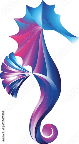 Fototapeta Naklejka Na Ścianę i Meble -  Colorful Elegant Seahorse Vector Design