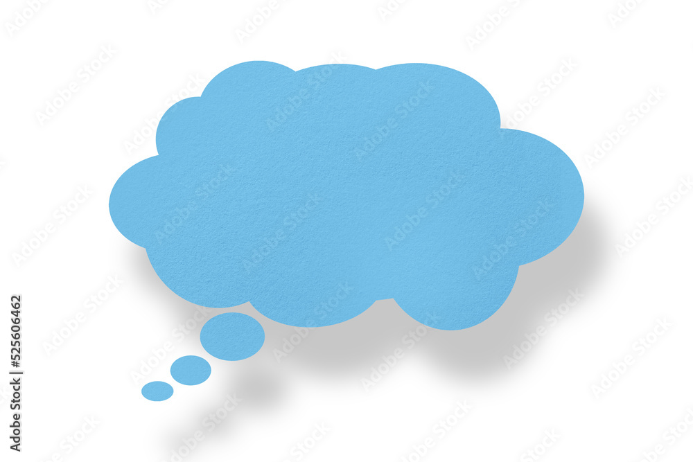 blue paper clouds and shadows speech bubble image isolated on transparent background Communication bubbles.