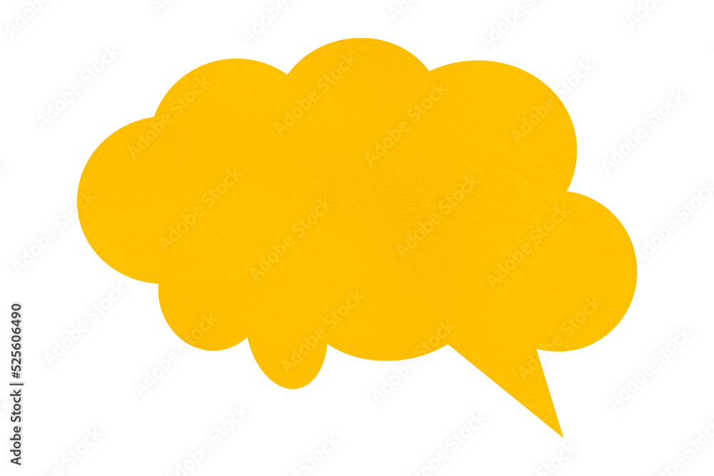 yellow paper clouds speech bubble image isolated on transparent background communication bubbles. yellow paper clouds speech bubble image isolated on transparent background communication bubbles.