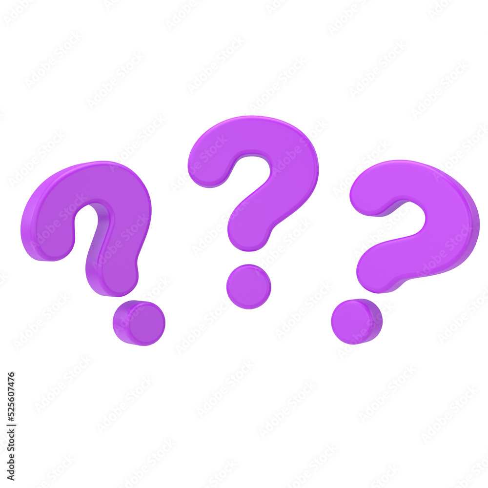 Question mark sign. 3D question mark. Question mark sign. 3D question mark.