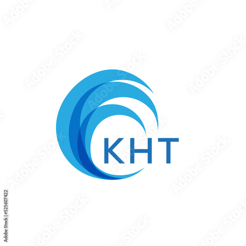 KHT letter logo. KHT blue image on white background. KHT Monogram logo design for entrepreneur and business. . KHT best icon.
 photo