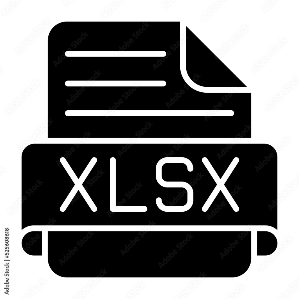 Xlsx Glyph Icon Xlsx Glyph Icon