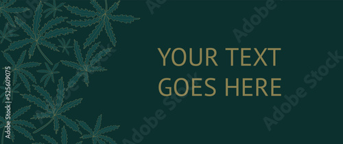 Golden and green background vector of nature. Floral pattern, a plant with golden leaves. Vector illustration.