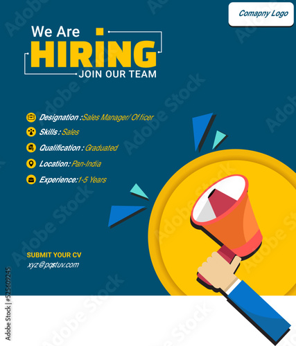 Job posting advertisement for companies