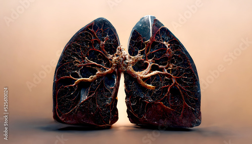 Wallpaper Mural Raucherlunge im Endstadion mit schwarzem Teer in der Lunge aufgeschnitten Torontodigital.ca