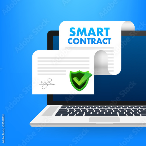 Digital Smart contract. Financial investment trade. Financial management concept. Block chain technology.