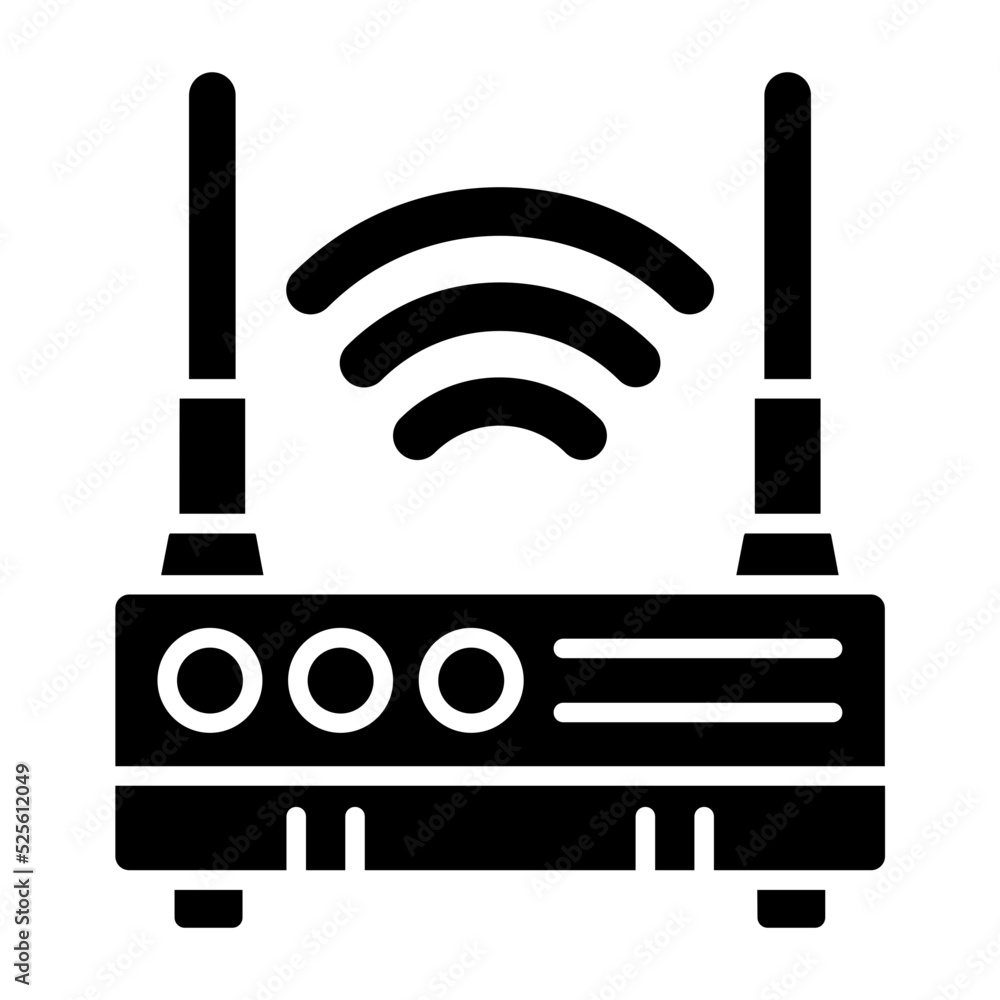 Wireless Router Glyph Icon Wireless Router Glyph Icon