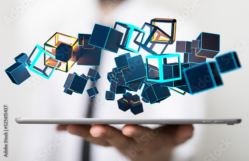 Neural network 3D illustrat...