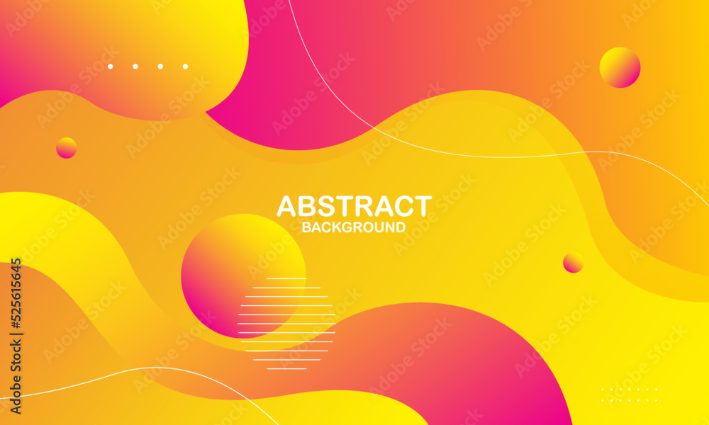 Abstract pink and yellow background with waves. Eps10 vector