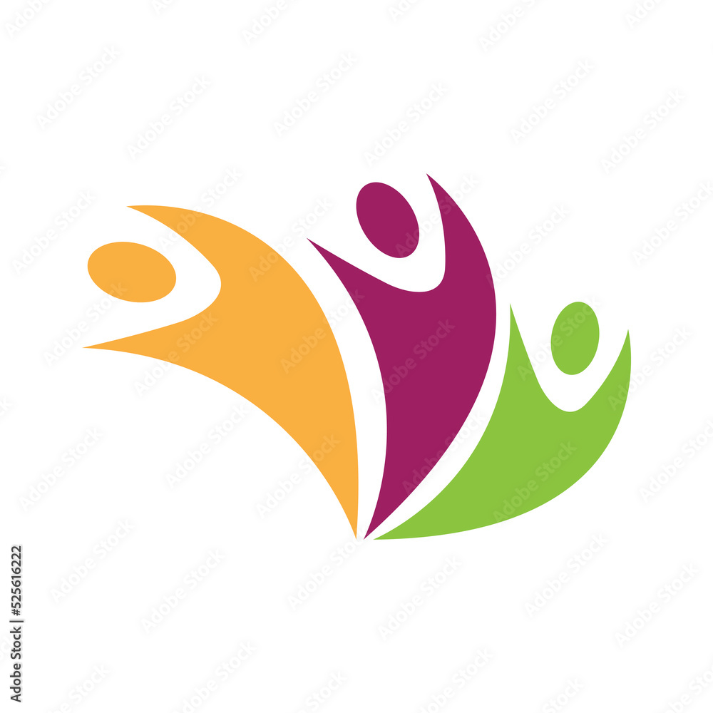 Fototapeta premium Adoption and community care Logo template vector icon