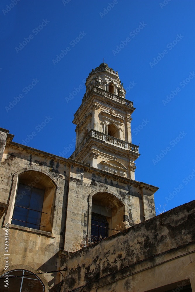 Italy, Salento: Particular of the Church of Maglie.
