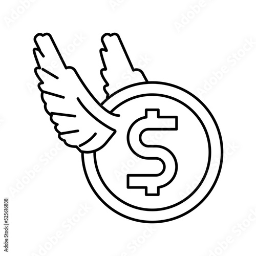 freedom financial money line icon vector illustration