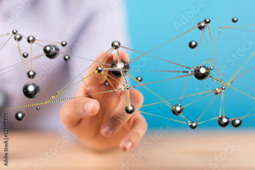 Connecting lines and dots.B...