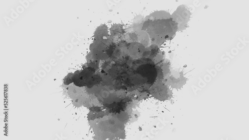 ink splatter compositing. ink transition splatter blot spreading effect animation in watercolor transition, ink wet brush stroke, fluid art background, overlay, alpha matte composition.	