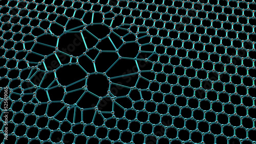 Fototapeta Naklejka Na Ścianę i Meble -  Graphene disorders, conceptual 3D illustration