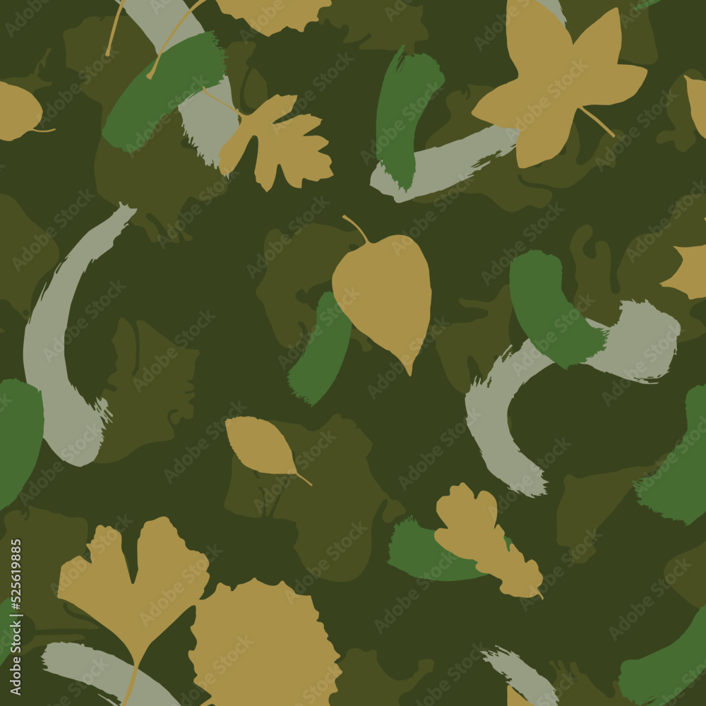 Hand painted stain, splash, leaves repeat pattern. Vector illustration. Pattern for print, wallpaper, gift wrap, textile, fashion, packaging. Hand painted stain, splash, leaves repeat pattern. Vector illustration. Pattern for print, wallpaper, gift wrap, textile, fashion, packaging.