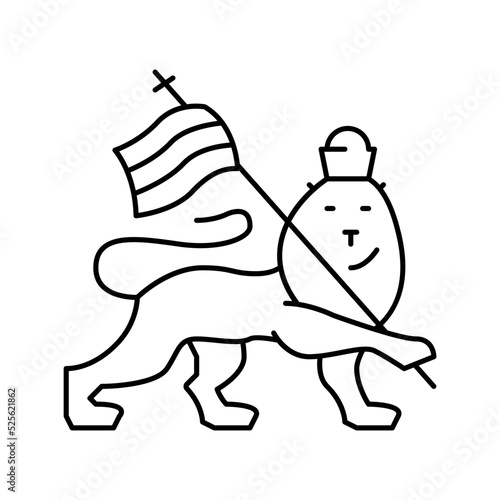 rastafarianism religion line icon vector illustration