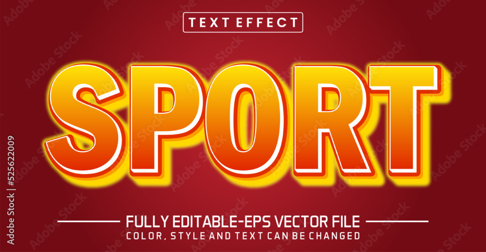 Sport editable text style effect