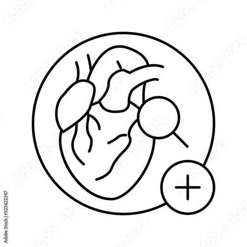 heart health check line icon vector illustration